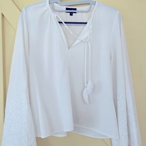 White Top Flowy Sleeves